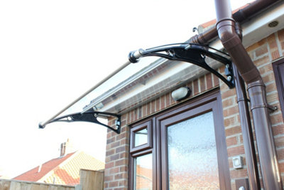 CANOFIX Door Canopy PC 1000 Width x 1000 Projection (Black Bracket ...