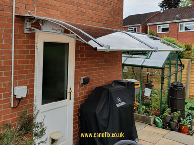 CANOFIX Door Canopy PC 1500 Width x 1000 Projection (Grey Bracket ...