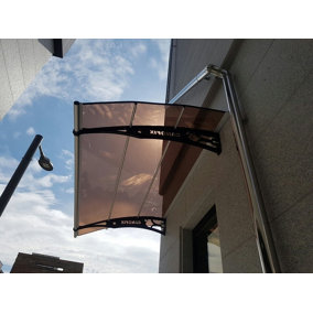CANOFIX Door Canopy PC 1500 Width x 1270 Projection (Black Bracket - Bronze Sheet)