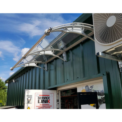 CANOFIX Door Canopy PC 2500 Width x 1000 Projection (Grey Bracket ...