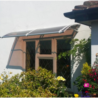 CANOFIX Door Canopy PC 2500 Width x 1500 Projection (Grey Bracket ...