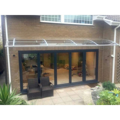 CANOFIX Door Canopy PC 3500 Width x 1500 Projection (Grey Bracket ...