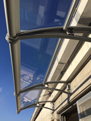 CANOFIX Door Canopy PC 3500 Width x 650 Projection (Grey Bracket ...