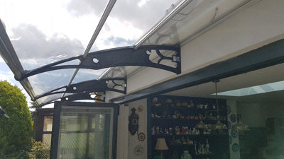 CANOFIX Door Canopy PC 4000 Width x 1270 Projection (Black Bracket ...