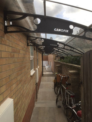 CANOFIX Door Canopy PC 7000 Width x 1500 Projection (Black Bracket ...