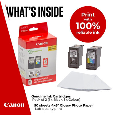 thumbnail image 2 of Canon PG-540XL / CL-541XL High Yield Genuine Ink Cartridges 2 Pack Black & Color 2 of 6