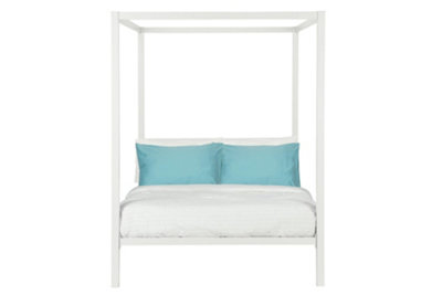 Canopy Metal Bed White, Double