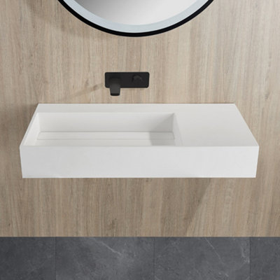 Cantabria Matt Wall Hung Stone Basin 900mm