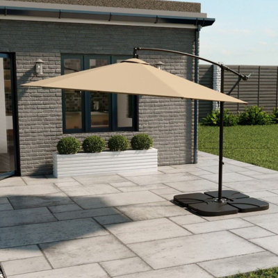 Cantilever 3M Banana Parasol with Crank in Beige (Parasol Only) | DIY ...