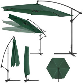 Cantilever garden parasol umbrella, 350 cm  - green