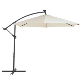 Cantilever Garden Parasol with LED Lights 2.85 m Beige CORVAL
