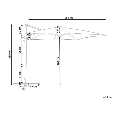 Cantilever Parasol 2.5 x 2.5 m Light Beige MONZA