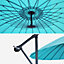 Cantilever parasol Diam.300cm  - Anthracite frame fibreglass ribs anti-reverse crank - Shanghai - Turquoise