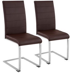 Cantilevered Dining Chairs, Set of 2 - cappuccino