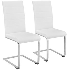 Cantilevered Dining Chairs, Set of 2 - white