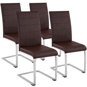Cantilevered Dining Chairs, Set of 4 - cappuccino