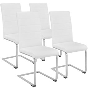 Cantilevered Dining Chairs, Set of 4 - white
