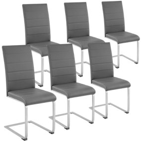 Cantilevered Dining Chairs, Set of 6 - grey