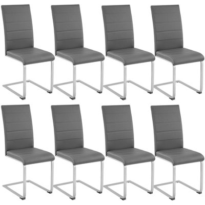 Cantilevered dining chairs, Set of 8 - grey
