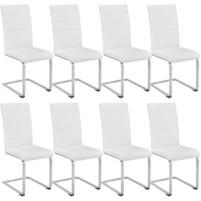 Cantilevered dining chairs, Set of 8 - white
