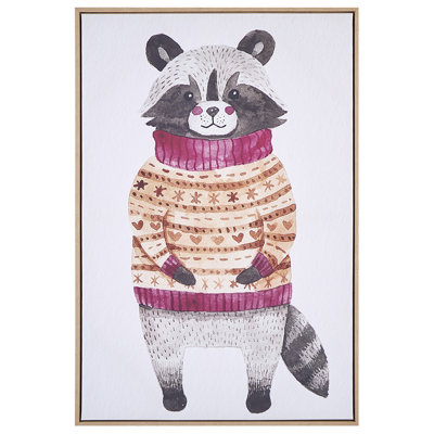 Canvas CAMPLI Animal Motif 63 x 99 cm Grey
