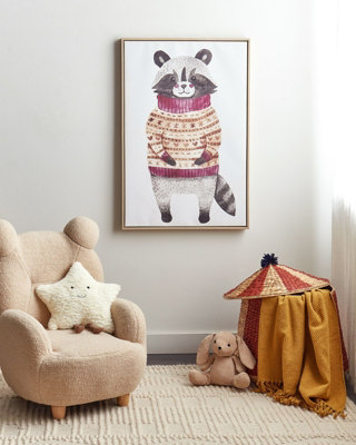 Canvas CAMPLI Animal Motif 63 x 99 cm Grey