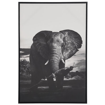 Canvas NIBBIA Animal Motif 63 x 99 cm Grey