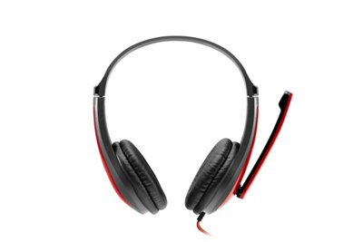 Canyon Lightweight PC headset with microphone and USB connection Black/Red