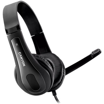 Canyon PC Headset Black for music, games, communicating