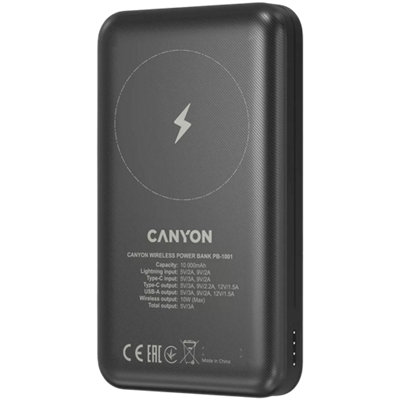 Canyon Power Bank PB-1001 10000 mAh Wireless Black - 5