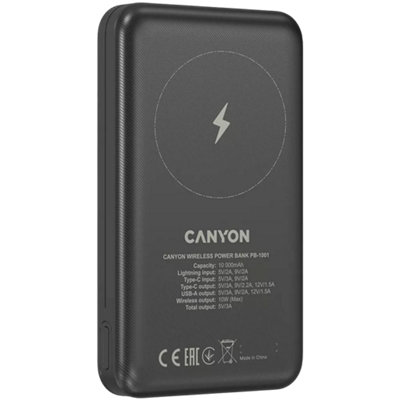 Canyon Power Bank PB-1001 10000 mAh Wireless Black - 6