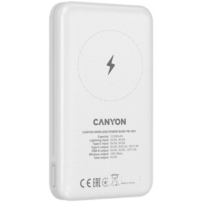 Canyon Power Bank PB-1001 10000 mAh Wireless White - 6