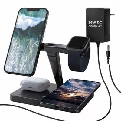 Canyon Wireless Charger WS-404 15W 4in1 Black - 3