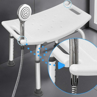 Capacity Adjustable Shower Stool Non Slip Aluminum