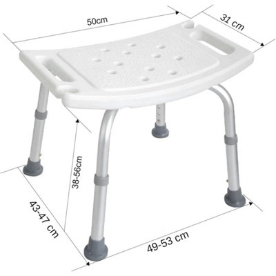 Capacity Adjustable Shower Stool Non Slip Aluminum
