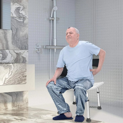 Capacity Adjustable Shower Stool Non Slip Aluminum