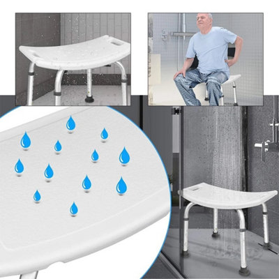 Capacity Adjustable Shower Stool Non Slip Aluminum
