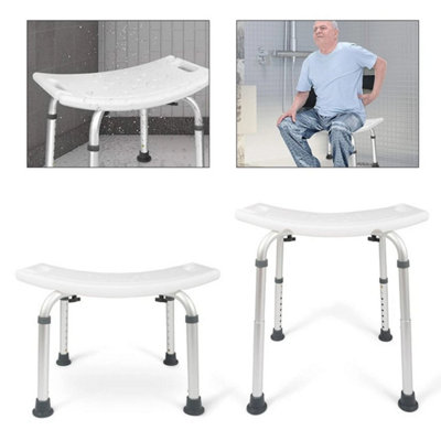 Capacity Adjustable Shower Stool Non Slip Aluminum