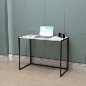 CAPEL-W 100cm Rectangle Study Computer Laptop Desk with metal legs.