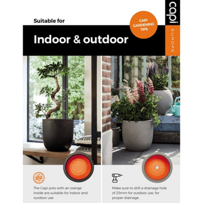 Pot bol Waste Rib H34 cm terrazzo beige bloembpot Capi Europe