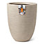 Capi Vase Elegant Low Waste Rib 46x58 cm Terrazzo Beige