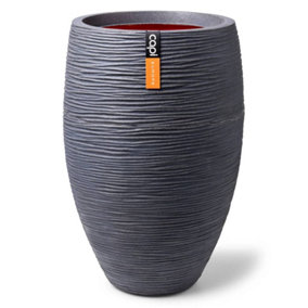 Capi Vase "Nature Rib" Elegant "Deluxe" 45x72 cm Dark Grey
