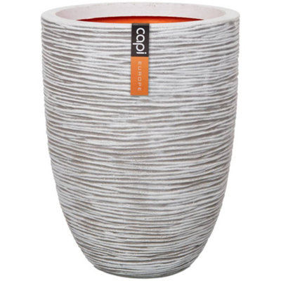 Capi Vase Nature Rib Elegant Low 46x58 cm Ivory KOFI783