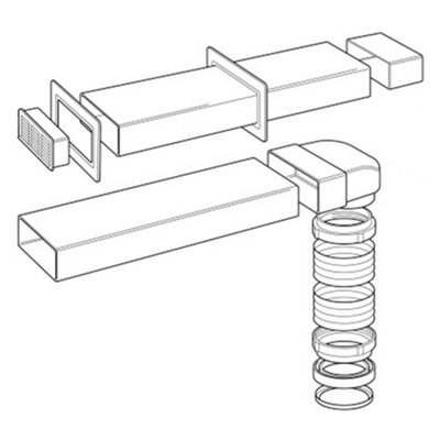 Caple C227W 120mm (12cm) Flat Channel Cooker Hood Venting Kit