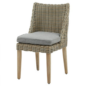 Capri Collection Outdoor Round Dining Chair - Fabric/Metal/Synthetic Fibers - L52 x W52 x H90 cm - Beige