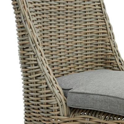 Capri Collection Outdoor Round Dining Chair - Fabric/Metal/Synthetic Fibers - L52 x W52 x H90 cm - Beige