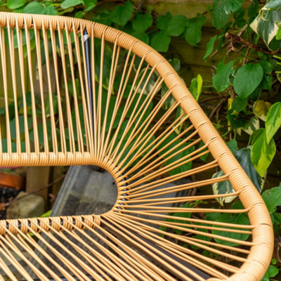 Capri Rattan 2 Seater Wicker Table and Chairs Bistro Set - Netural