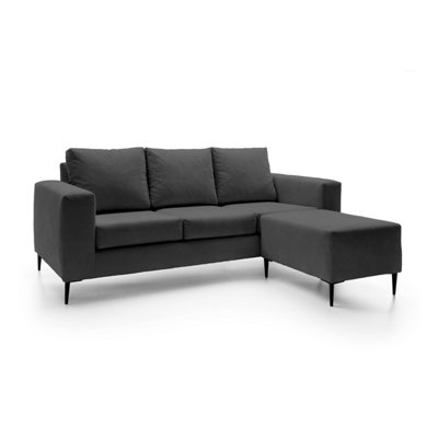 Capri Reversible Corner Sofa in Black