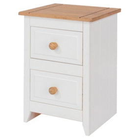 Capri White 2 drawer petite bedside cabinet