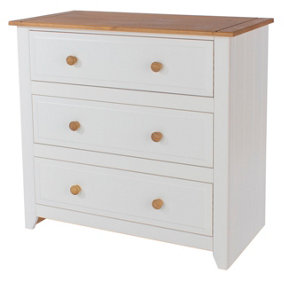 Capri White 3 drawer chest of drawers